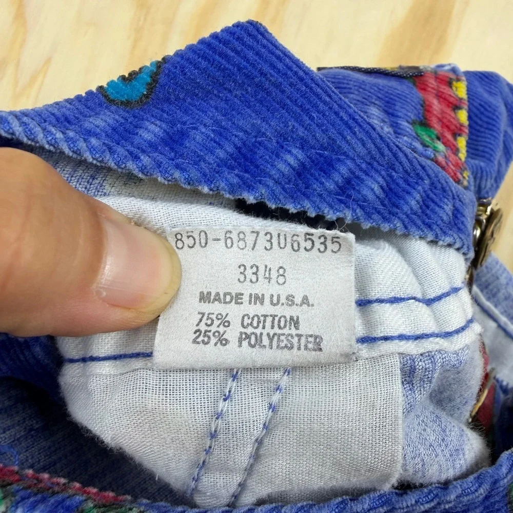 Vintage OshKosh Bgosh Blue Corduroy Vehicle Print Overalls 18 Months Made in USA